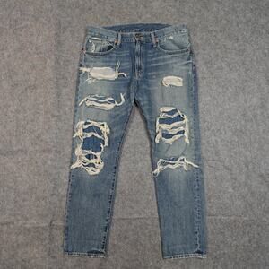 Denim‎ & Supply Jeans Womens 28 (Actual  34x27) Boyfriend Distressed Thrashed